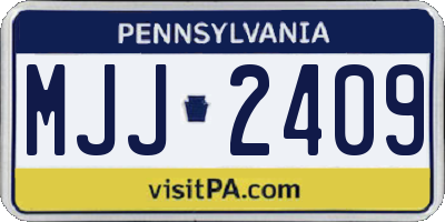 PA license plate MJJ2409