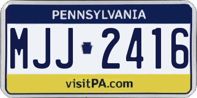 PA license plate MJJ2416