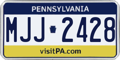 PA license plate MJJ2428