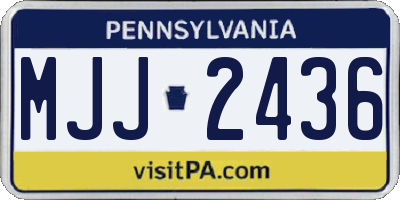 PA license plate MJJ2436