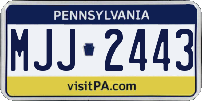 PA license plate MJJ2443