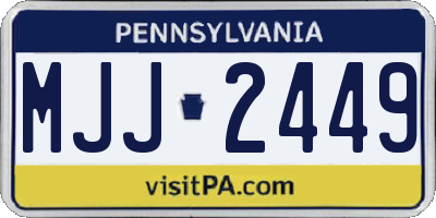 PA license plate MJJ2449