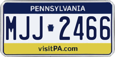 PA license plate MJJ2466