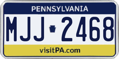 PA license plate MJJ2468