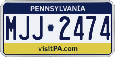 PA license plate MJJ2474
