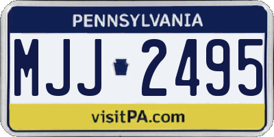PA license plate MJJ2495