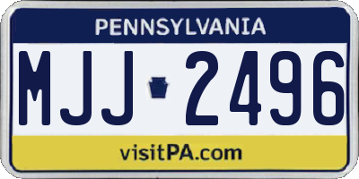 PA license plate MJJ2496