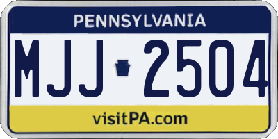 PA license plate MJJ2504
