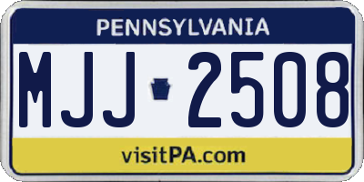 PA license plate MJJ2508