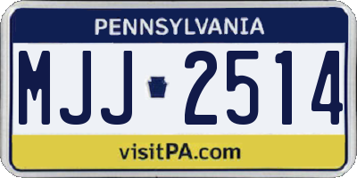 PA license plate MJJ2514