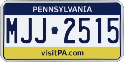 PA license plate MJJ2515