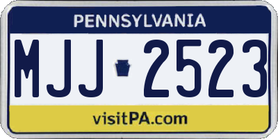 PA license plate MJJ2523