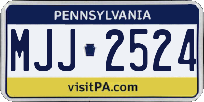 PA license plate MJJ2524