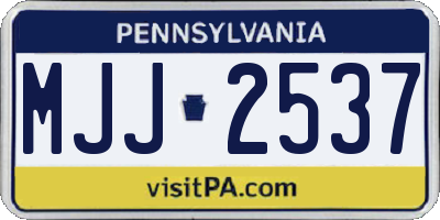 PA license plate MJJ2537
