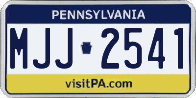 PA license plate MJJ2541