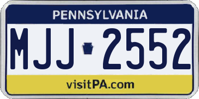PA license plate MJJ2552