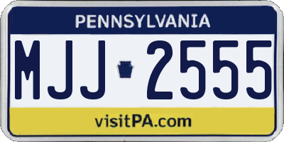 PA license plate MJJ2555