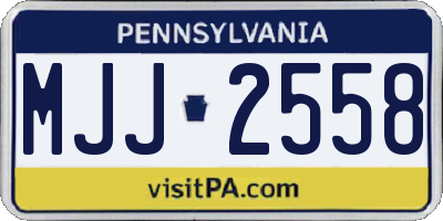 PA license plate MJJ2558