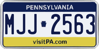 PA license plate MJJ2563