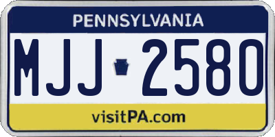 PA license plate MJJ2580