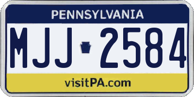 PA license plate MJJ2584