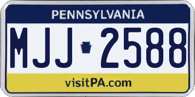 PA license plate MJJ2588