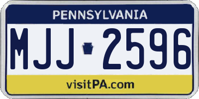 PA license plate MJJ2596