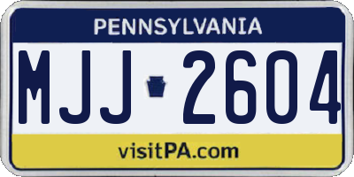 PA license plate MJJ2604