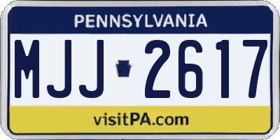 PA license plate MJJ2617