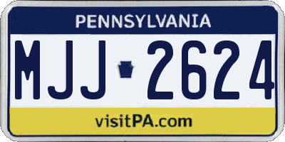 PA license plate MJJ2624