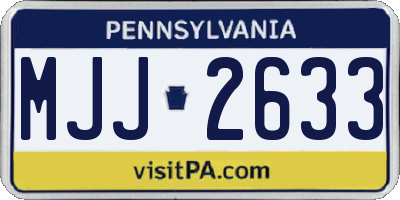 PA license plate MJJ2633