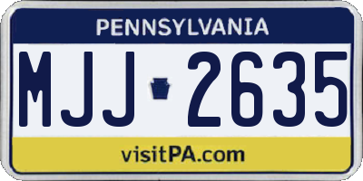 PA license plate MJJ2635