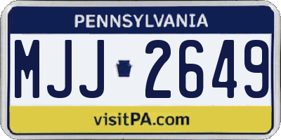 PA license plate MJJ2649