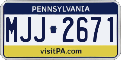 PA license plate MJJ2671
