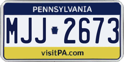 PA license plate MJJ2673