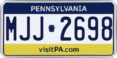 PA license plate MJJ2698
