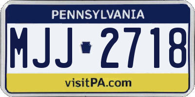 PA license plate MJJ2718