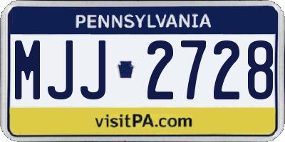 PA license plate MJJ2728