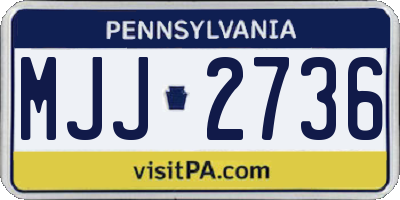 PA license plate MJJ2736