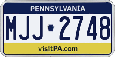 PA license plate MJJ2748