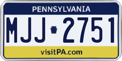 PA license plate MJJ2751