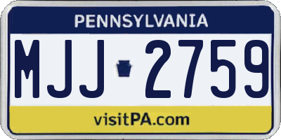 PA license plate MJJ2759