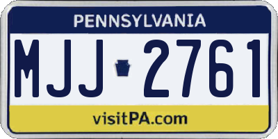 PA license plate MJJ2761