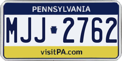 PA license plate MJJ2762
