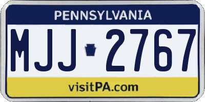 PA license plate MJJ2767
