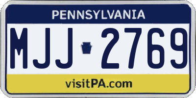 PA license plate MJJ2769