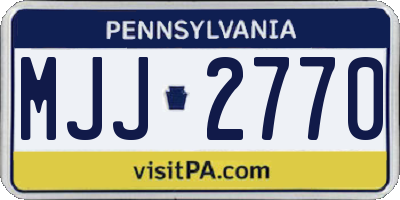 PA license plate MJJ2770