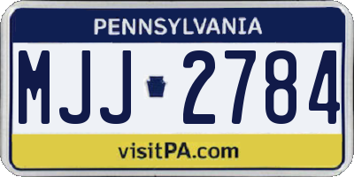 PA license plate MJJ2784