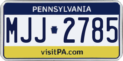 PA license plate MJJ2785