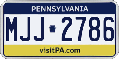 PA license plate MJJ2786